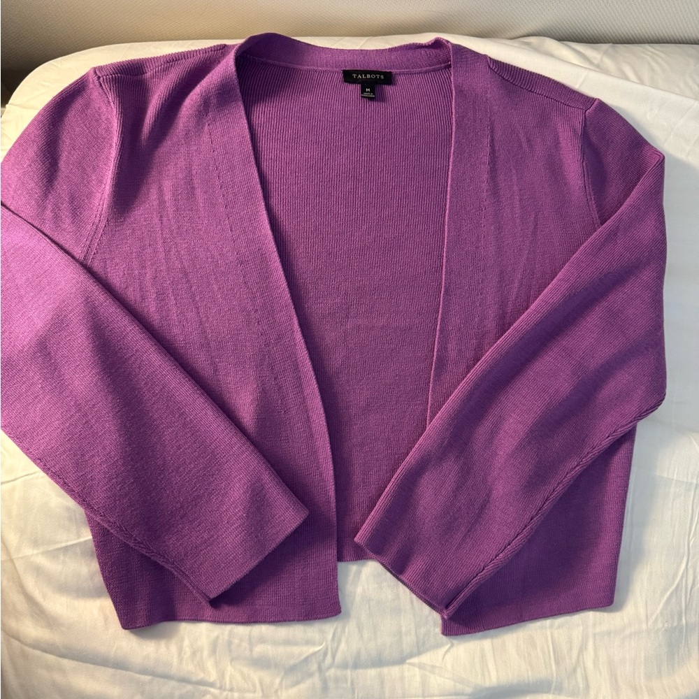 Talbots Vibrant Purple Women's cropped Cardigan
